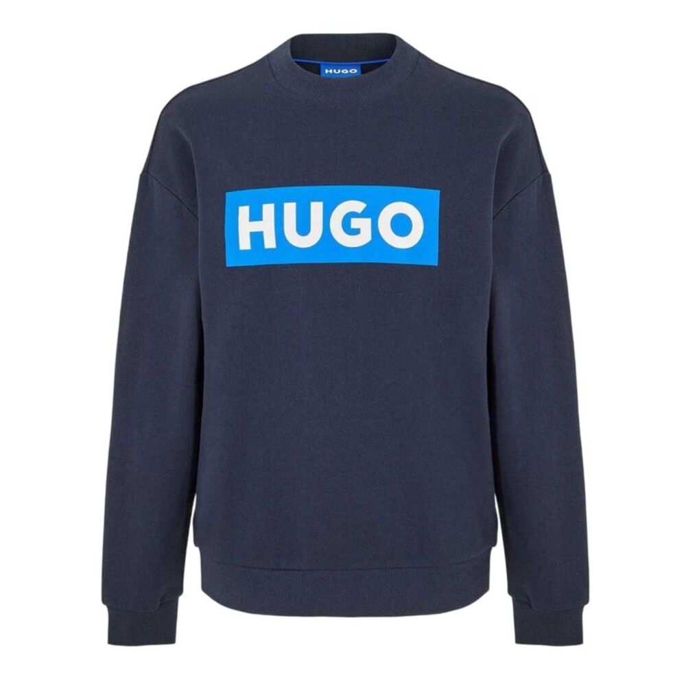 Hugo Mens Niero Box Logo Crew Neck Sweatshirt / Navy